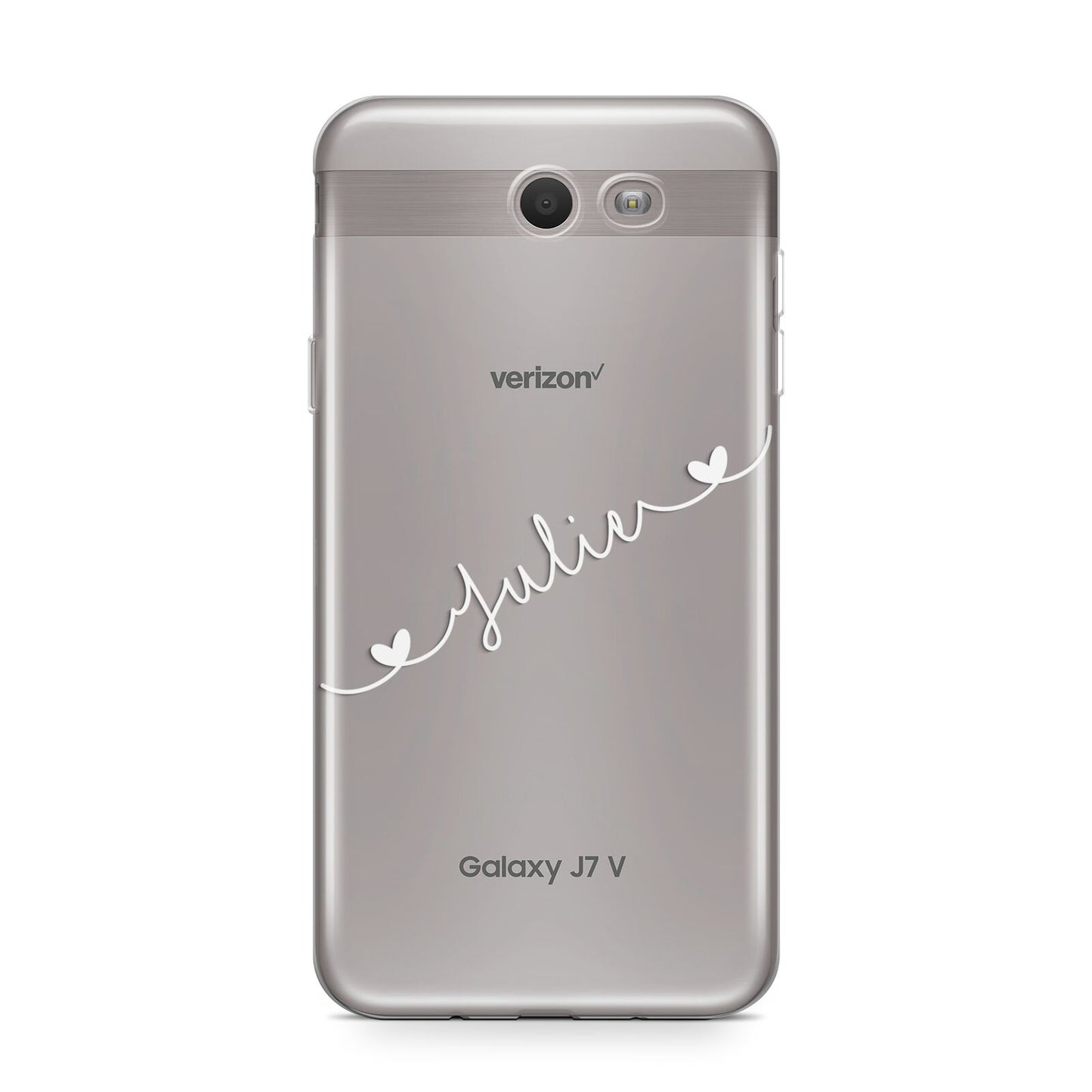 White Sloped Handwritten Name Samsung Galaxy J7 2017 Case