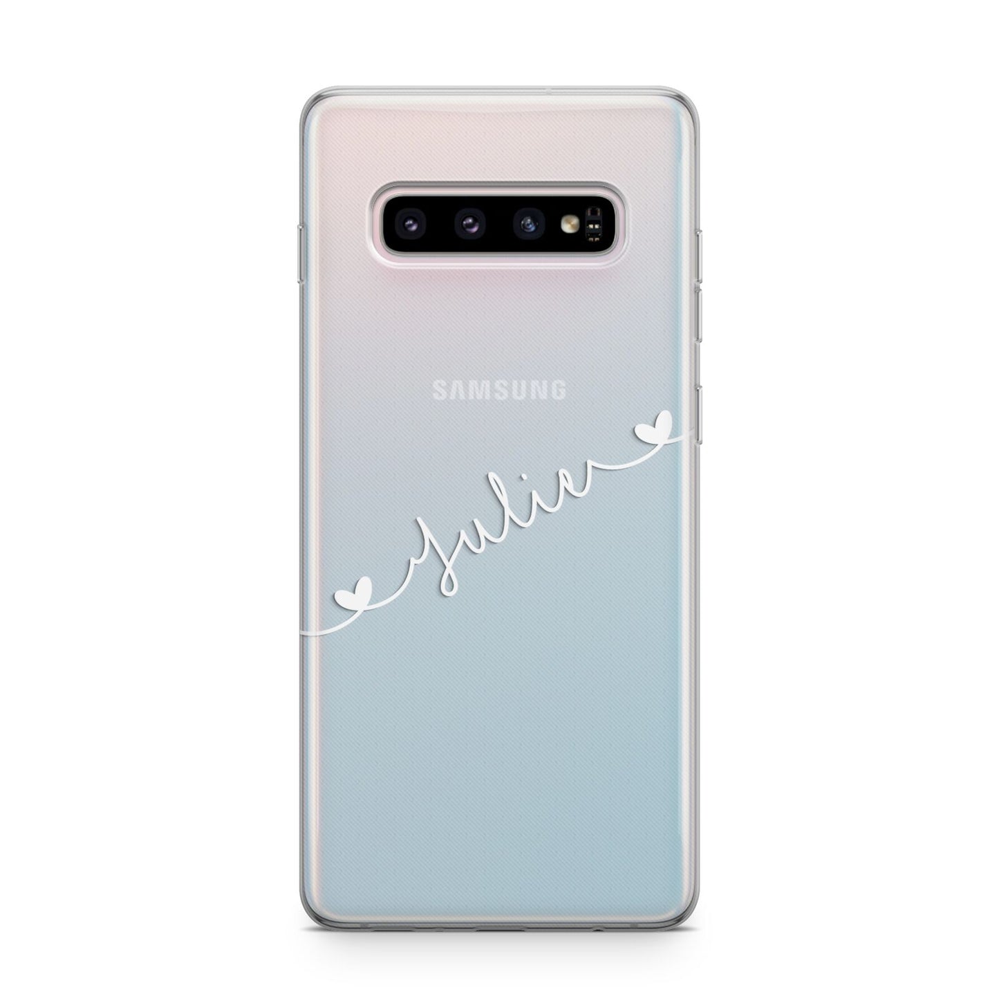 White Sloped Handwritten Name Samsung Galaxy S10 Plus Case