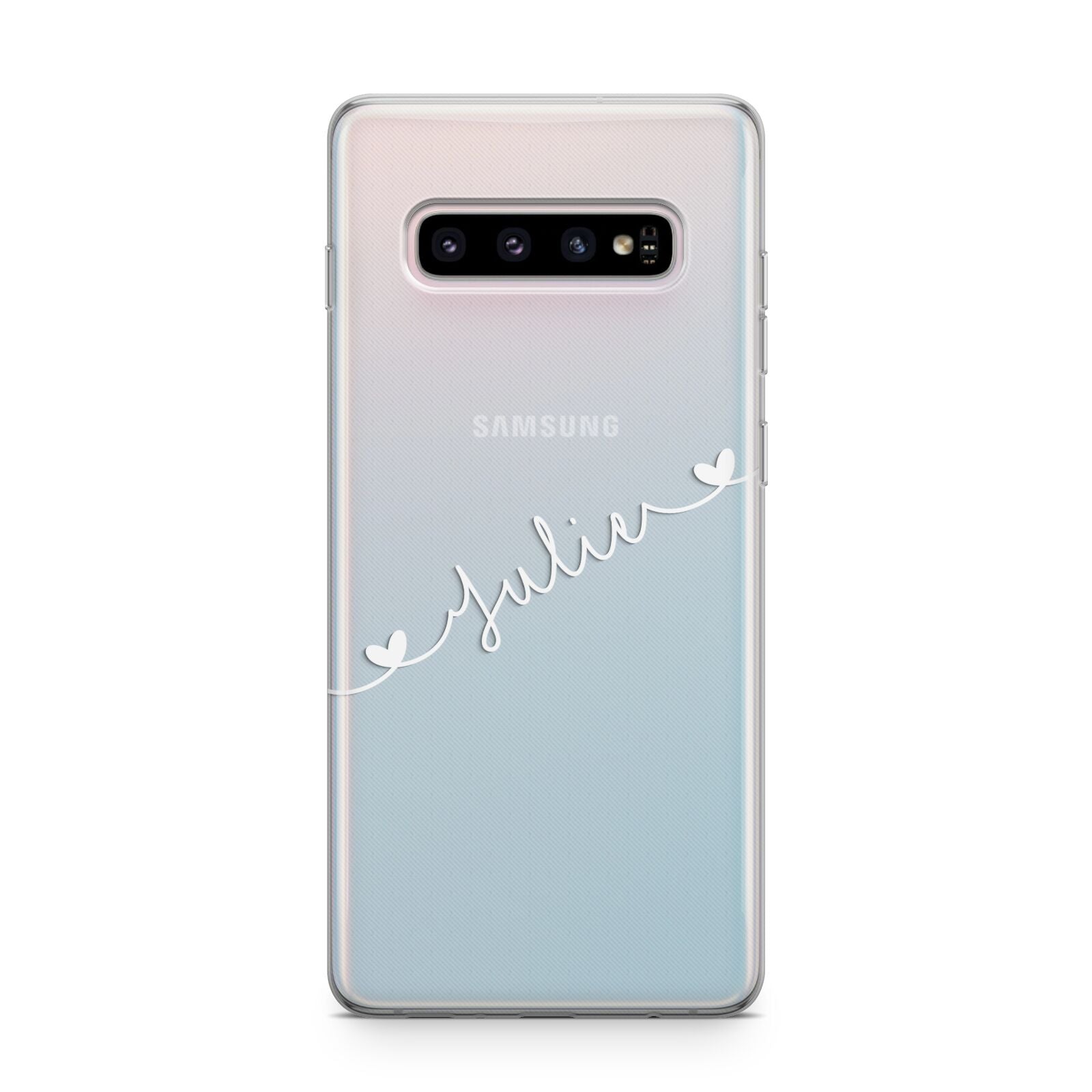 White Sloped Handwritten Name Samsung Galaxy S10 Plus Case