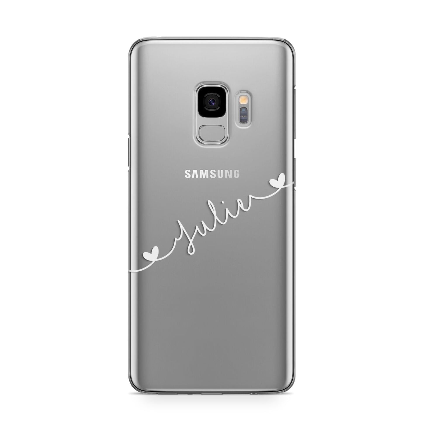 White Sloped Handwritten Name Samsung Galaxy S9 Case