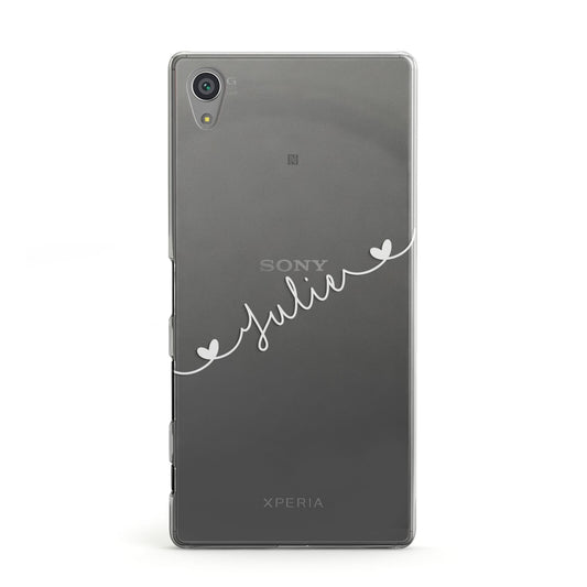 White Sloped Handwritten Name Sony Xperia Case