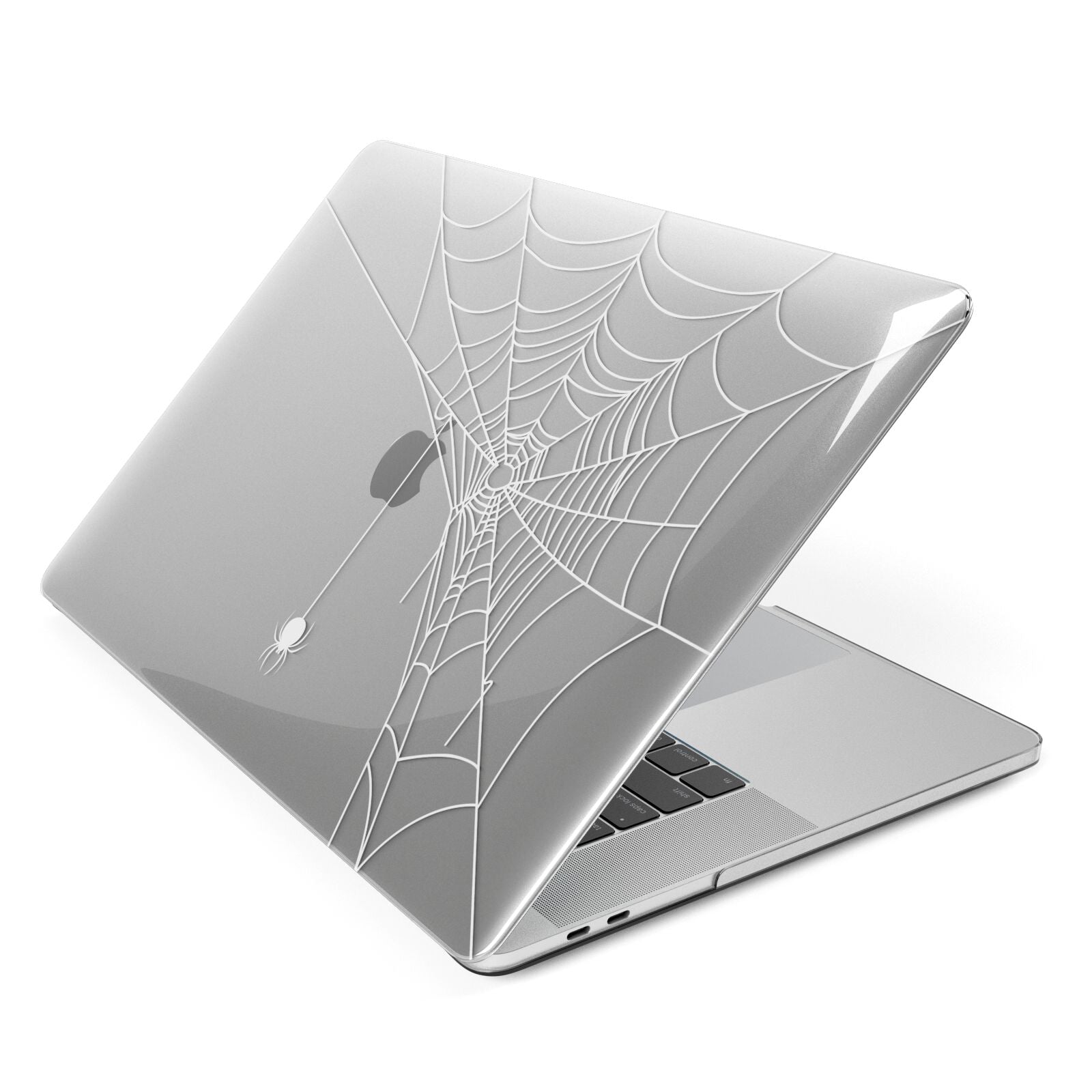 White Spiders Web with Transparent Background Apple MacBook Case Side View