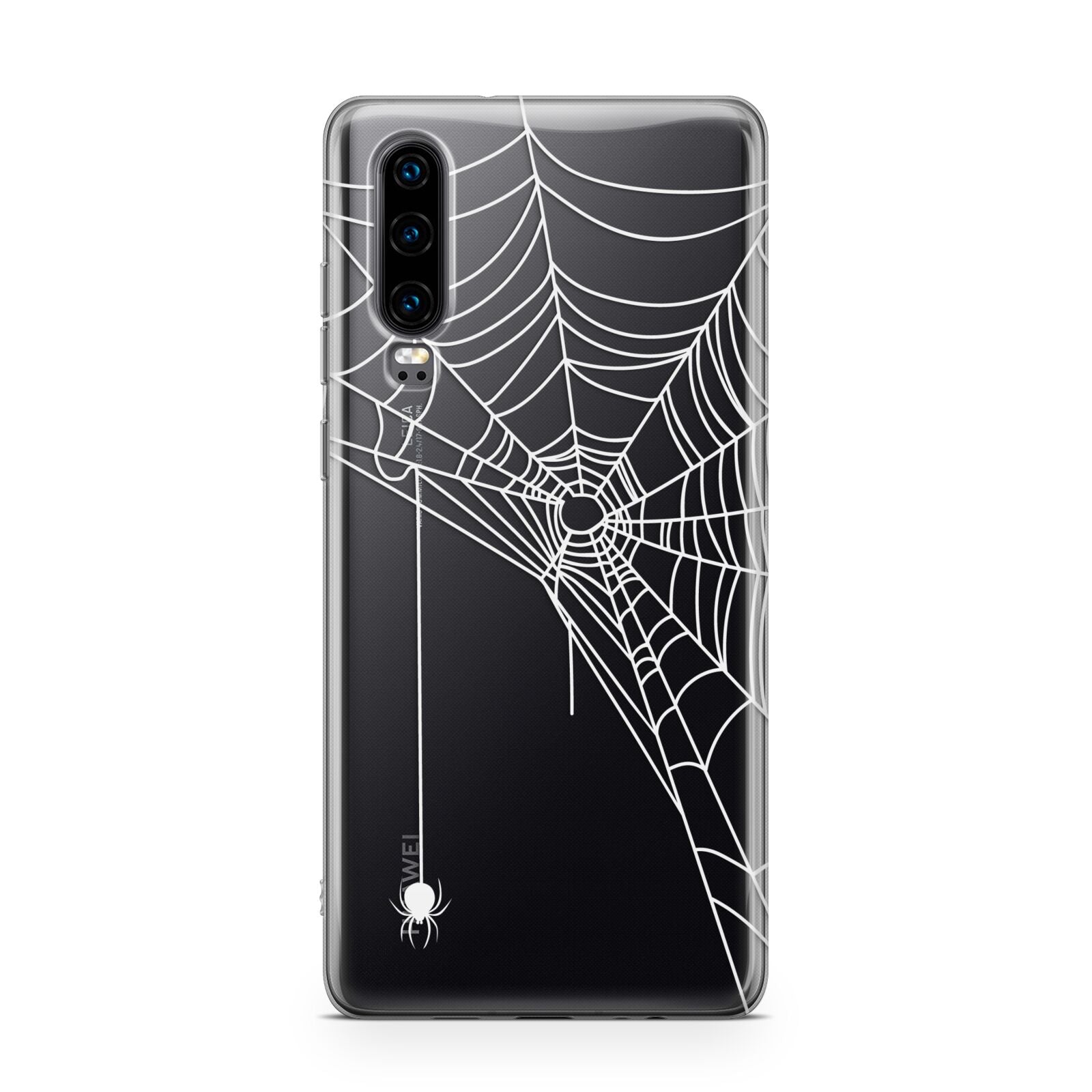 White Spiders Web with Transparent Background Huawei P30 Phone Case