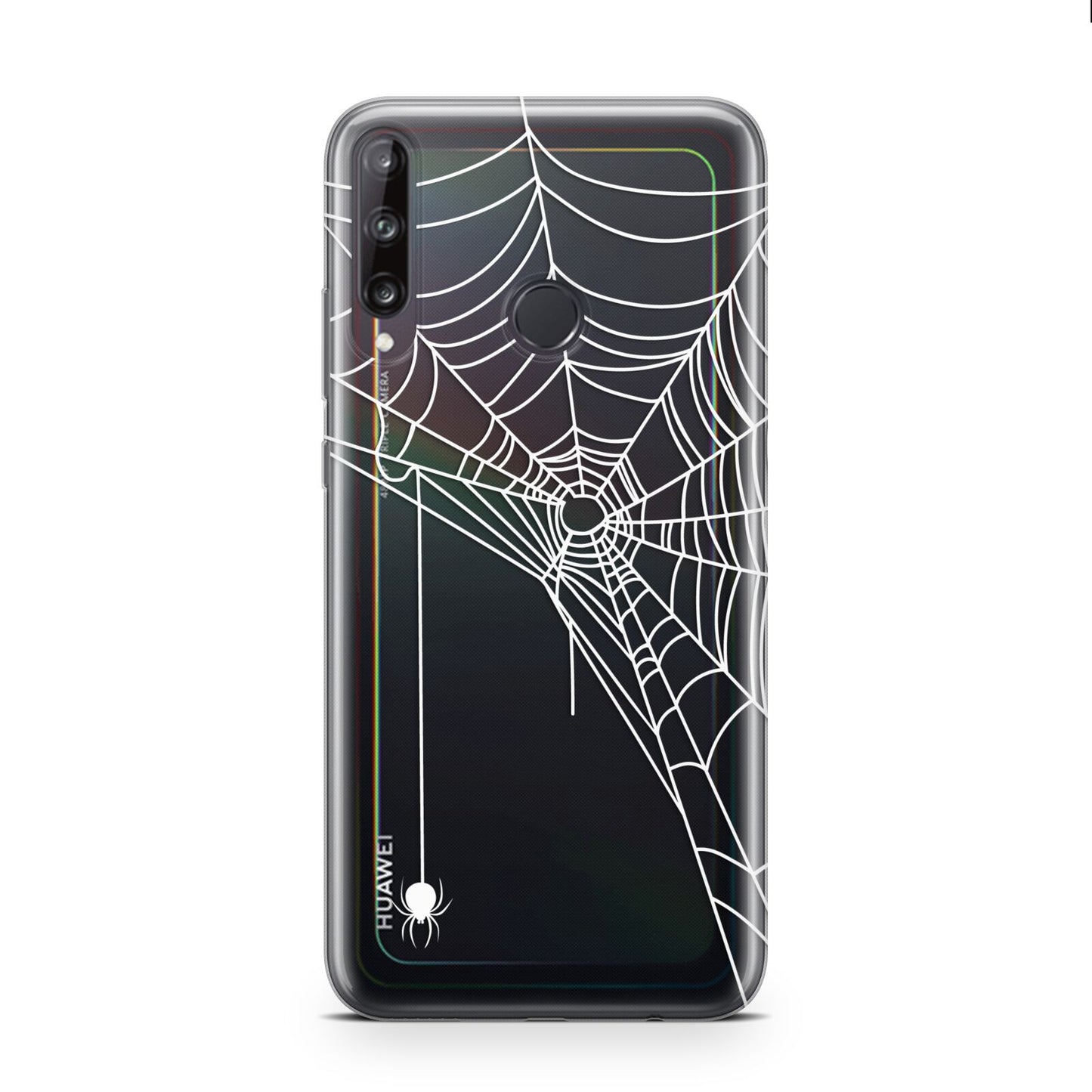 White Spiders Web with Transparent Background Huawei P40 Lite E Phone Case