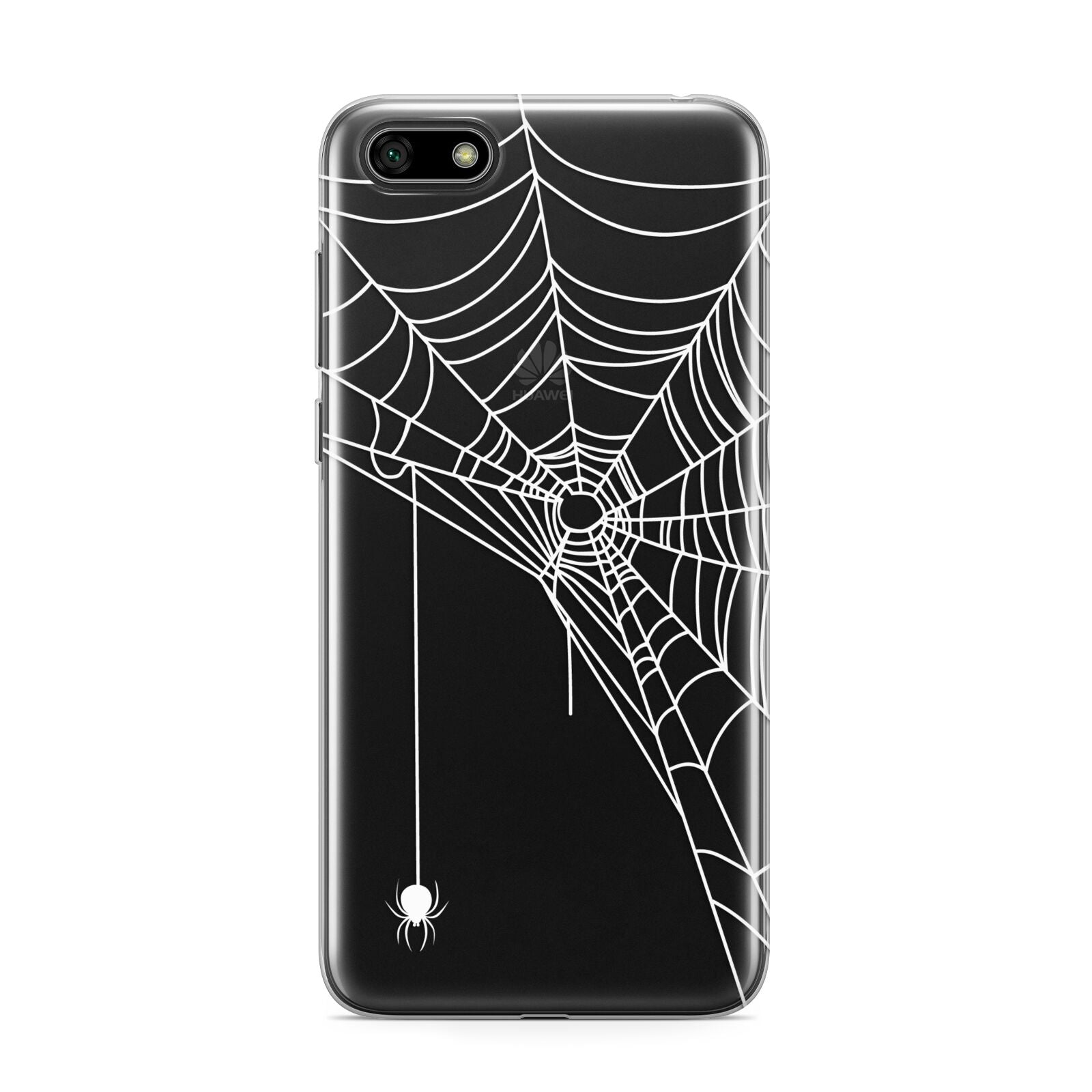 White Spiders Web with Transparent Background Huawei Y5 Prime 2018 Phone Case