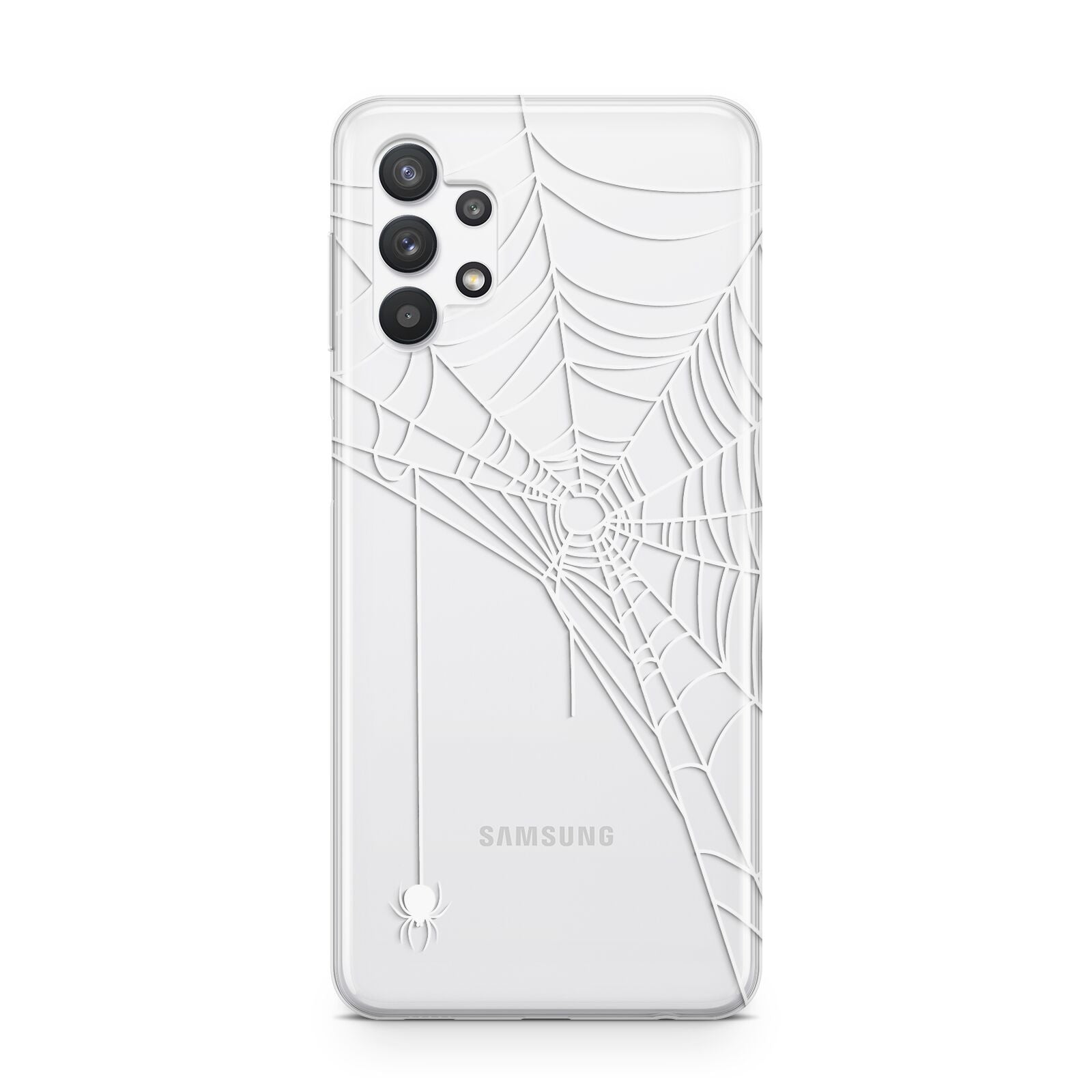 White Spiders Web with Transparent Background Samsung A32 5G Case