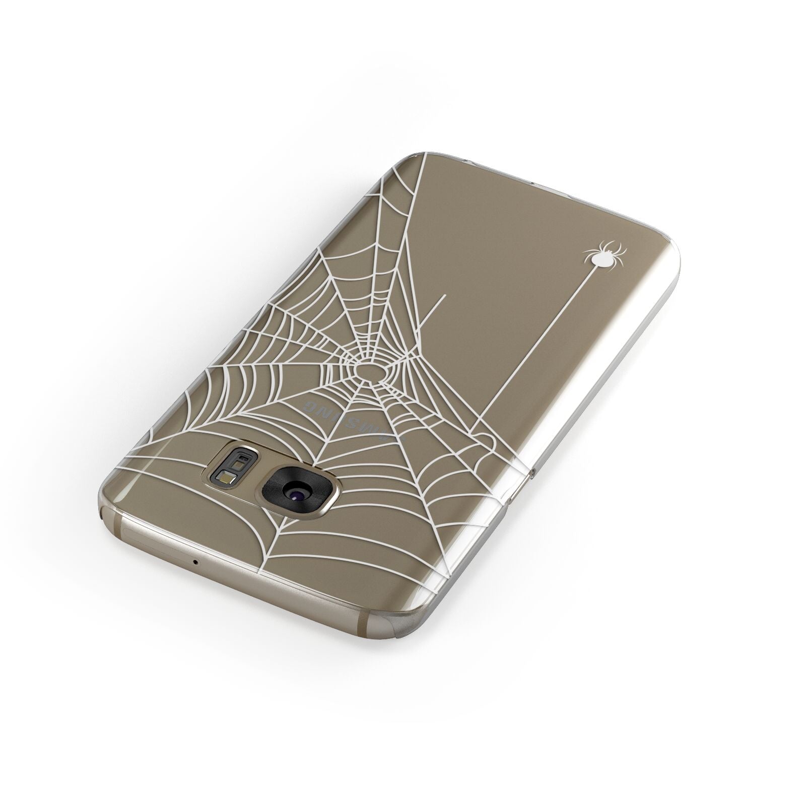 White Spiders Web with Transparent Background Samsung Galaxy Case Front Close Up