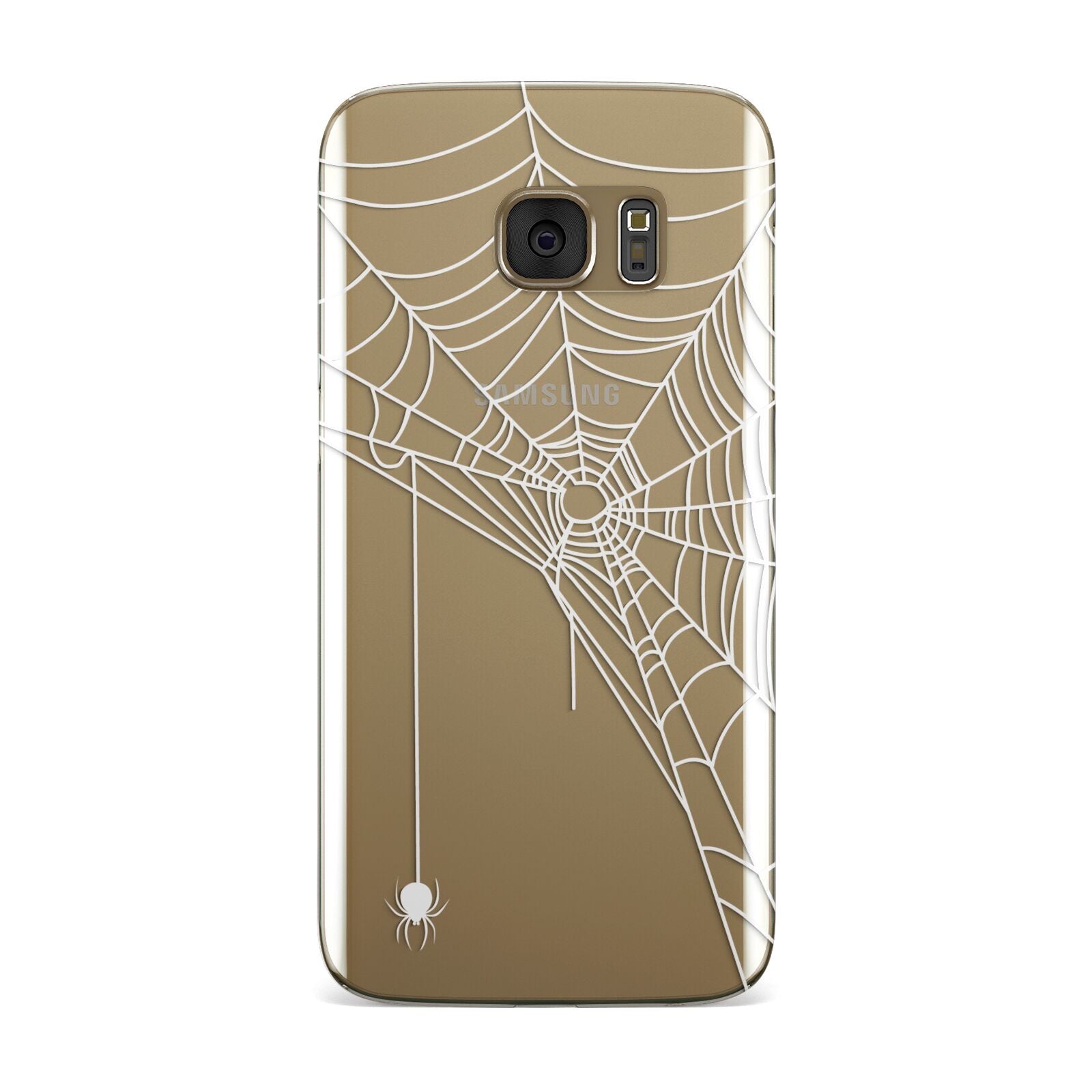 White Spiders Web with Transparent Background Samsung Galaxy Case