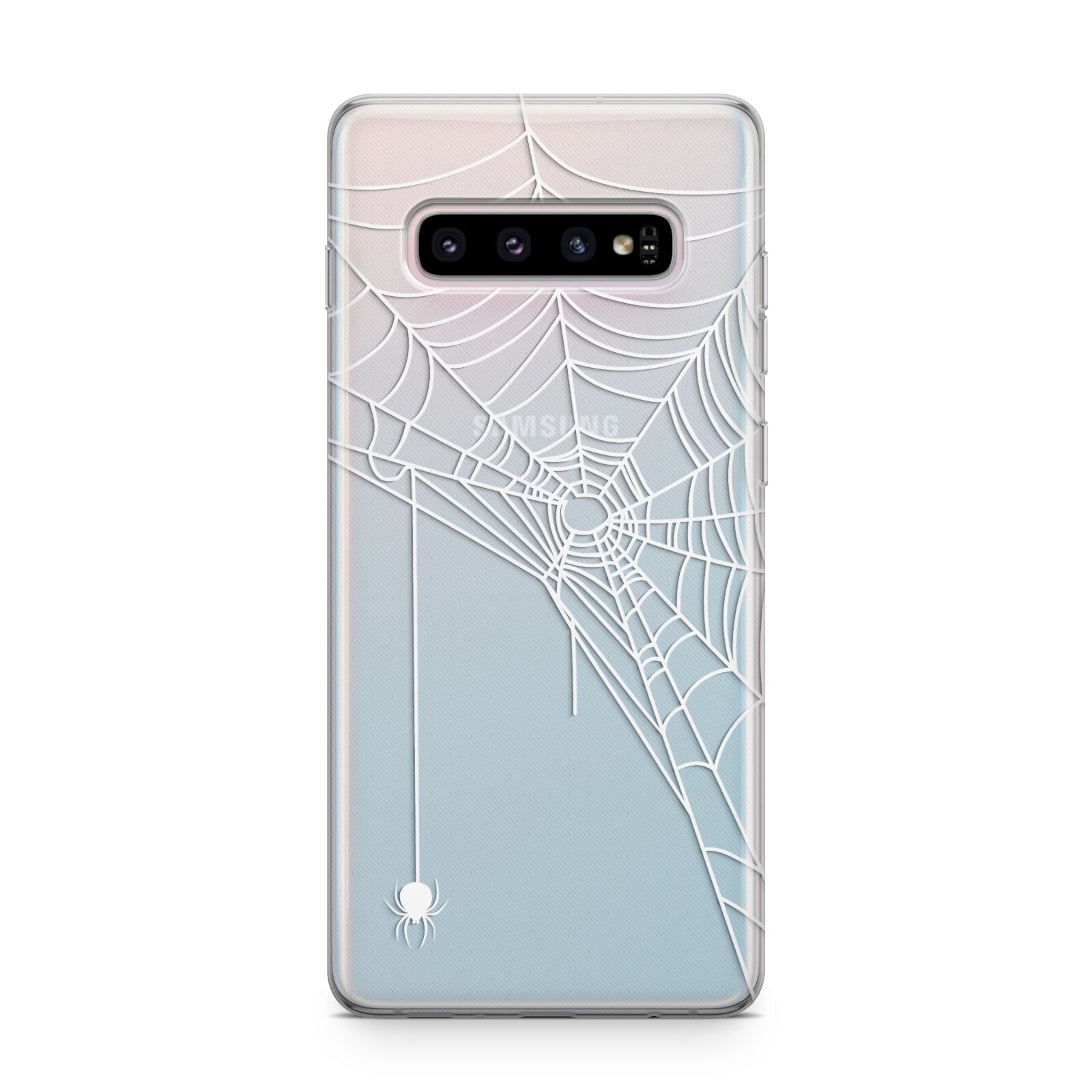 White Spiders Web with Transparent Background Samsung Galaxy S10 Plus Case