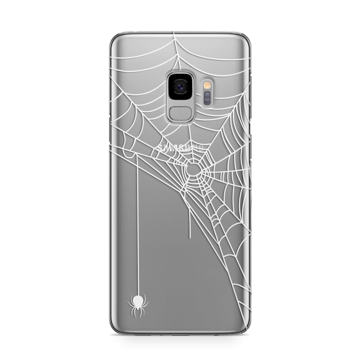 White Spiders Web with Transparent Background Samsung Galaxy S9 Case