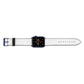 White Swirl Apple Watch Strap Landscape Image Blue Hardware