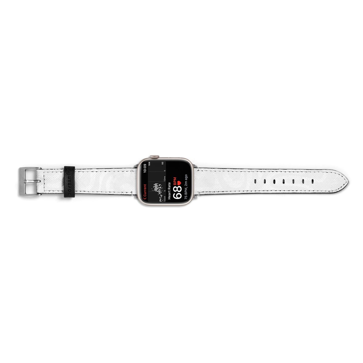 White Swirl Apple Watch Strap Size 38mm Landscape Image Silver Hardware