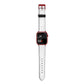 White Swirl Apple Watch Strap Size 38mm with Red Hardware