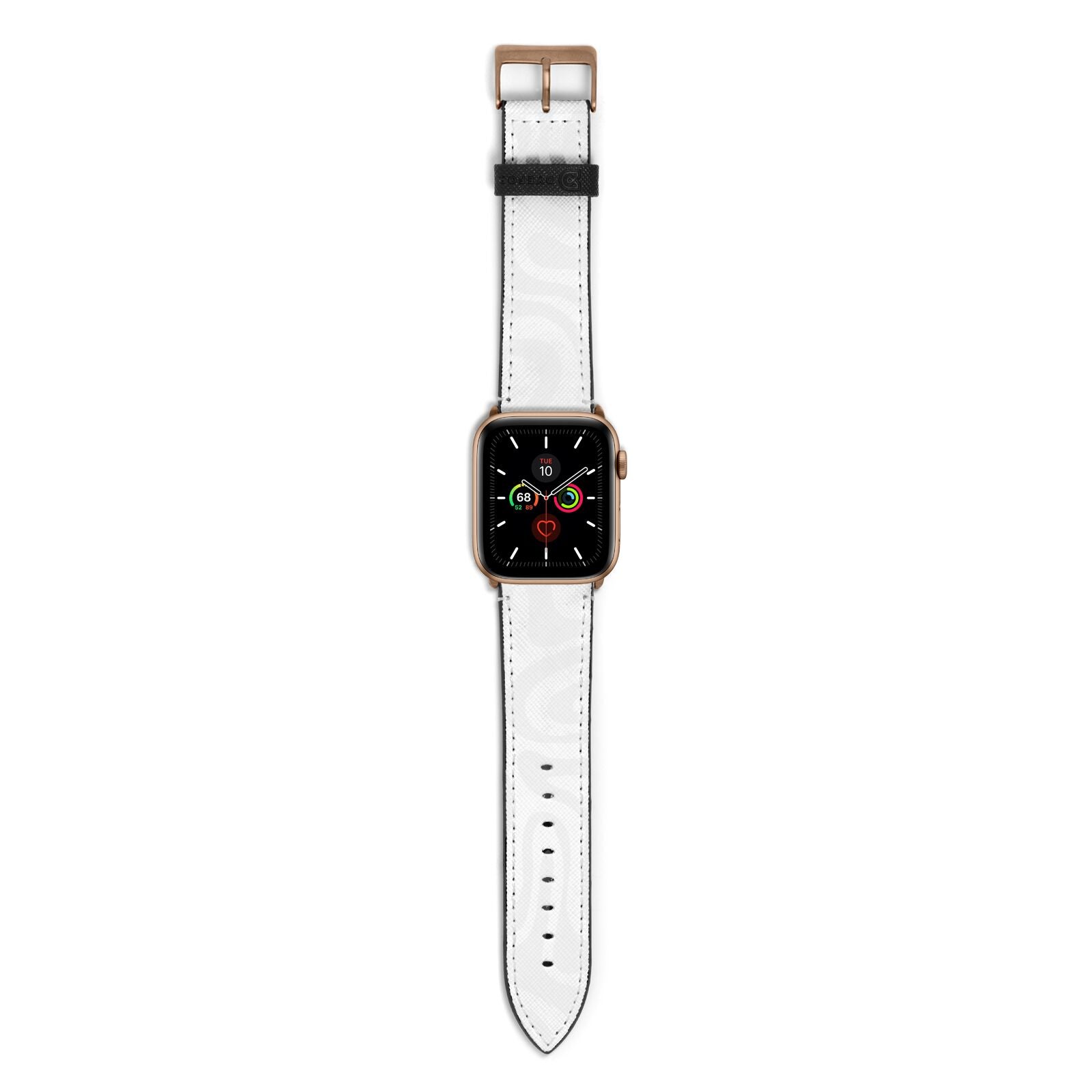 White Swirl Apple Watch Strap with Gold Hardware