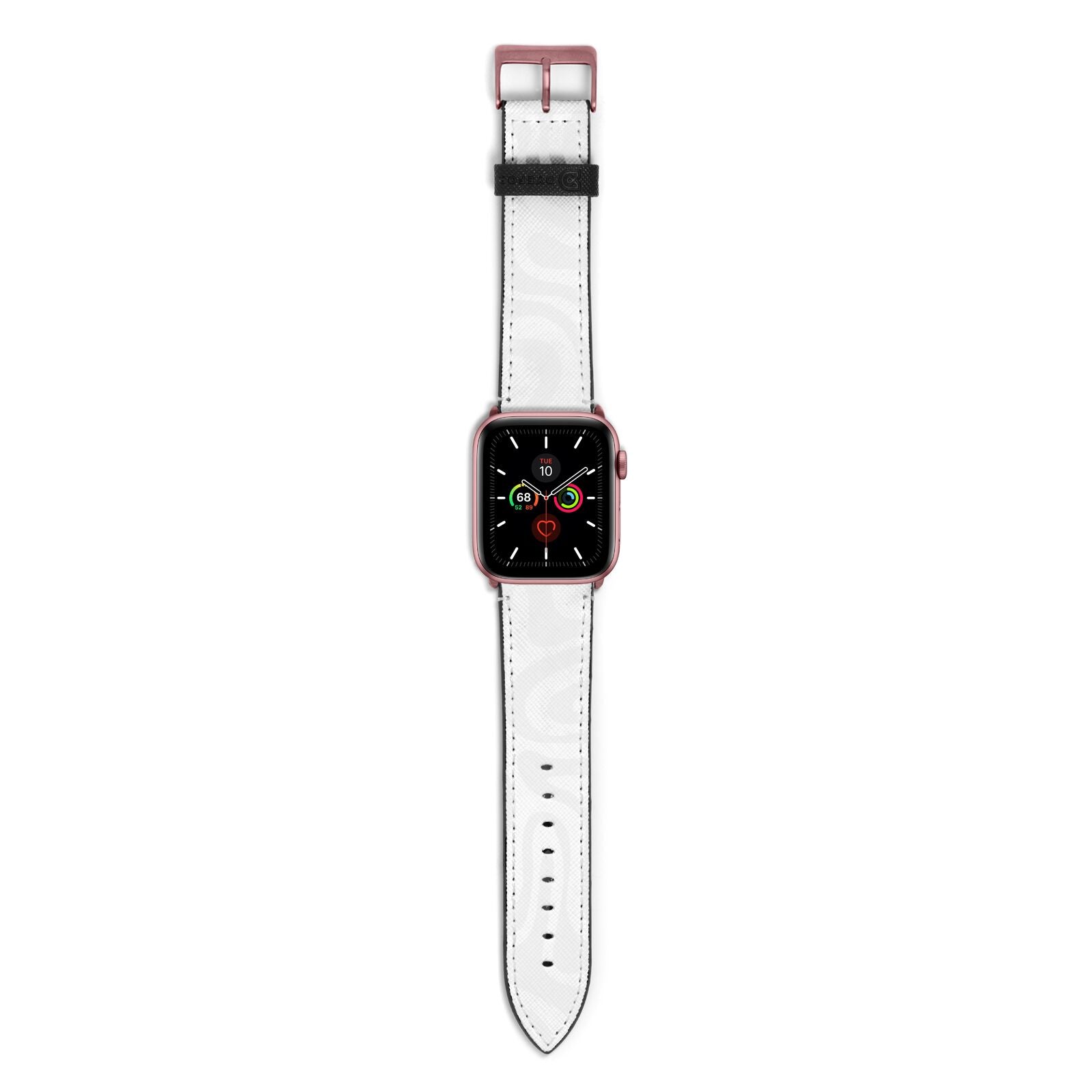 White Swirl Apple Watch Strap with Rose Gold Hardware