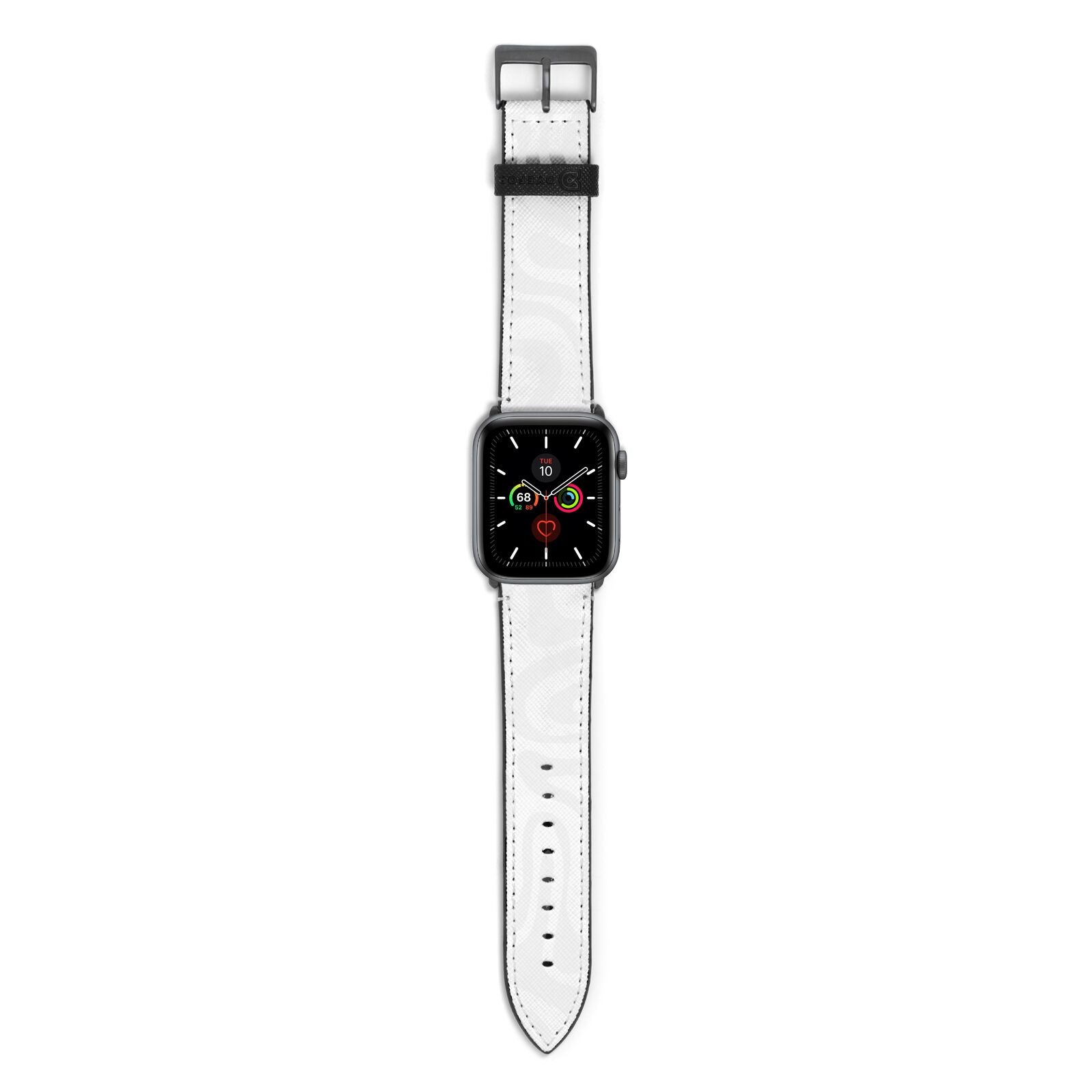 White Swirl Apple Watch Strap with Space Grey Hardware