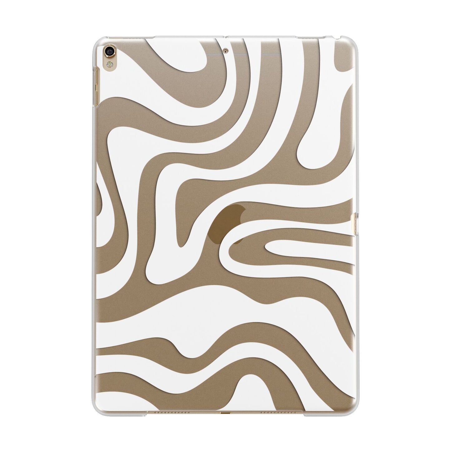 White Swirl Apple iPad Gold Case