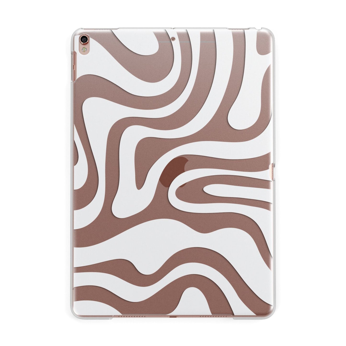 White Swirl Apple iPad Rose Gold Case