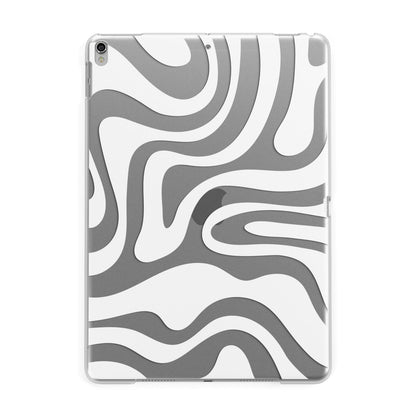 White Swirl Apple iPad Silver Case