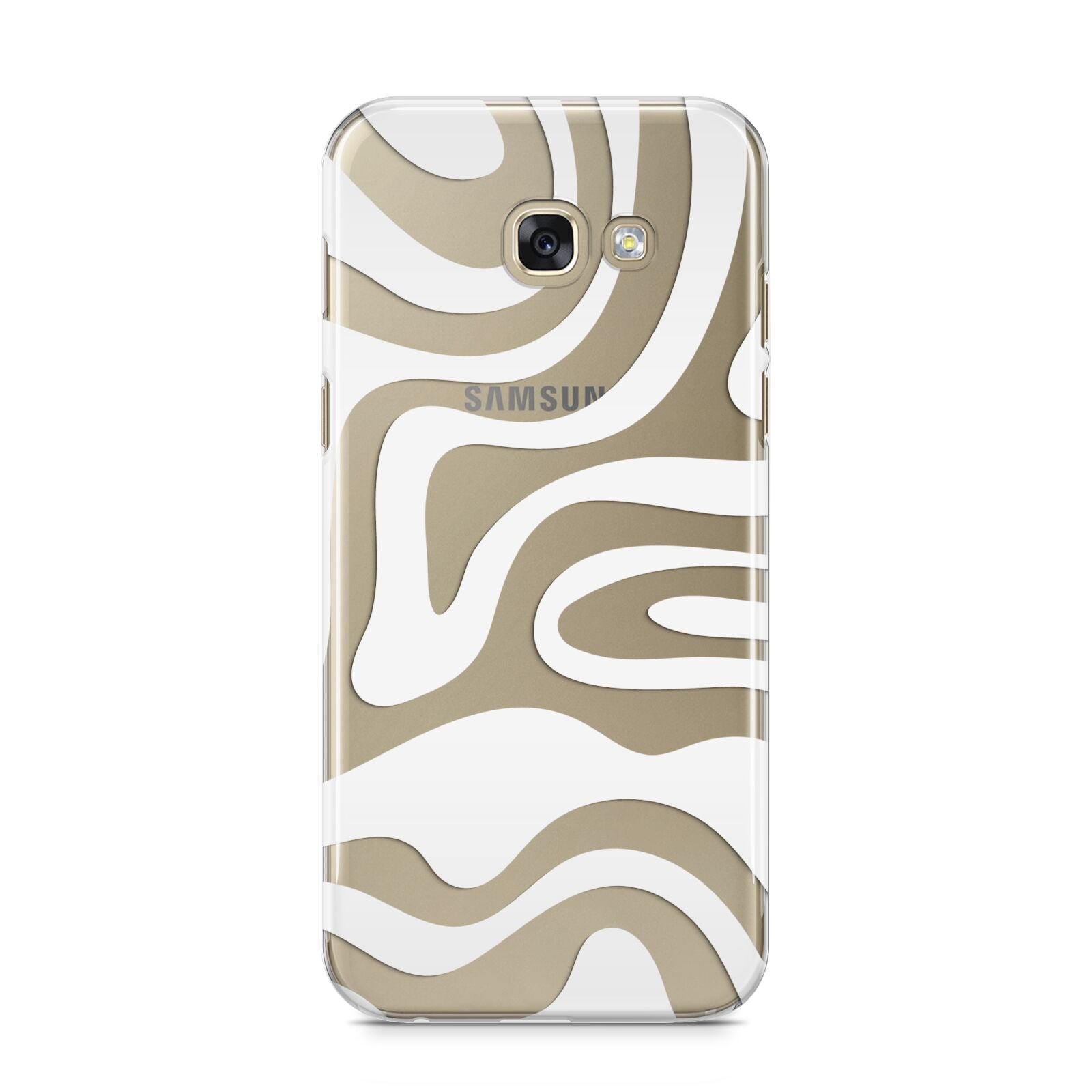 White Swirl Samsung Galaxy A5 2017 Case on gold phone