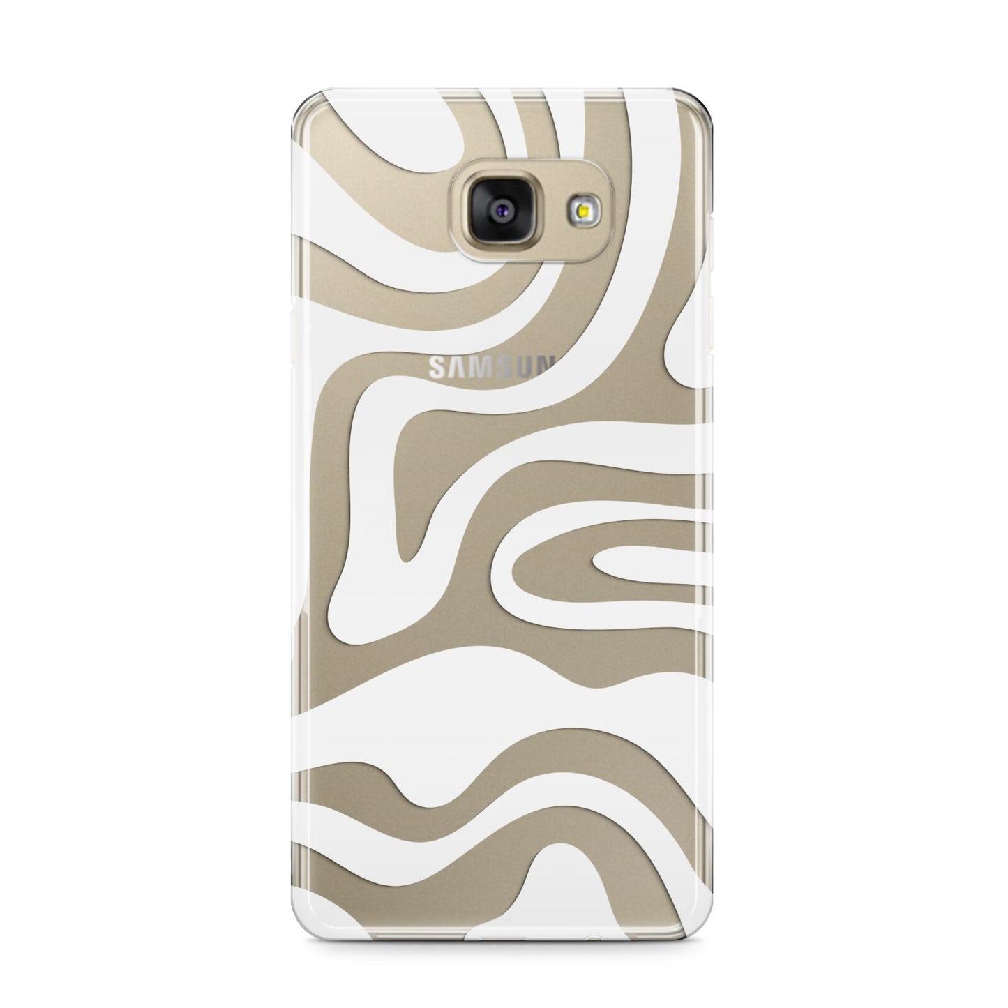 White Swirl Samsung Galaxy A9 2016 Case on gold phone
