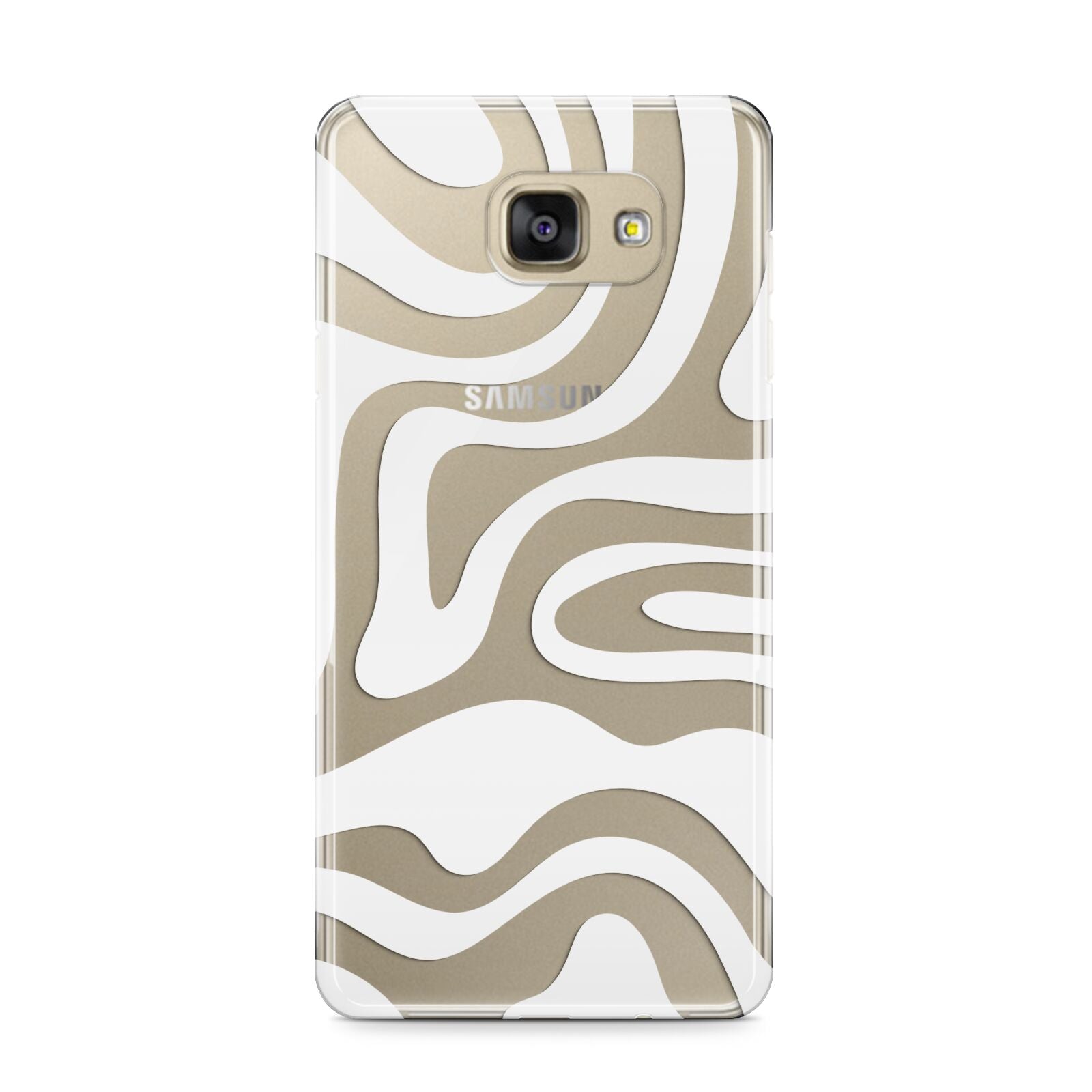 White Swirl Samsung Galaxy A9 2016 Case on gold phone