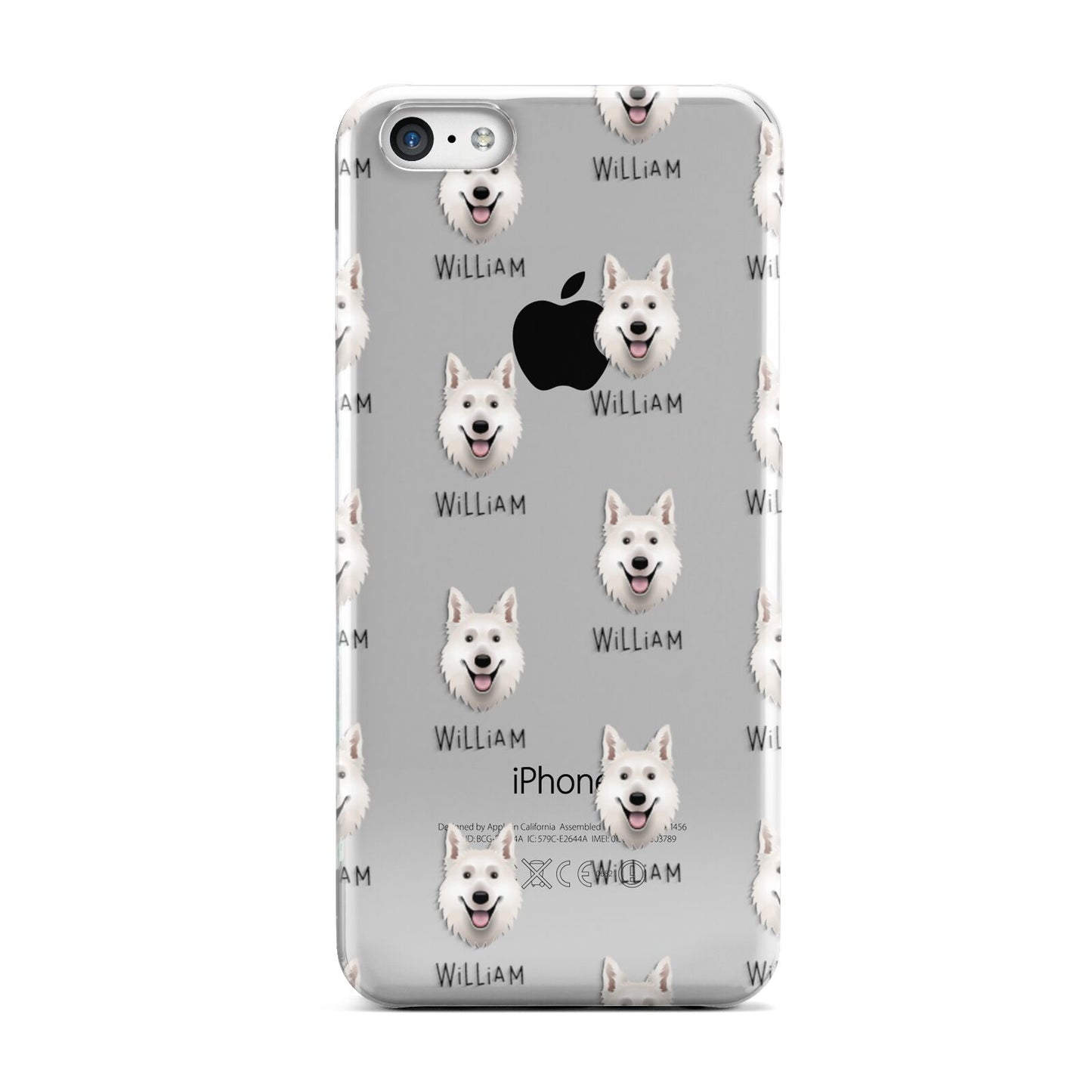 White Swiss Shepherd Dog Icon with Name Apple iPhone 5c Case