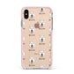 White Swiss Shepherd Dog Icon with Name Apple iPhone Xs Max Impact Case Pink Edge on Gold Phone