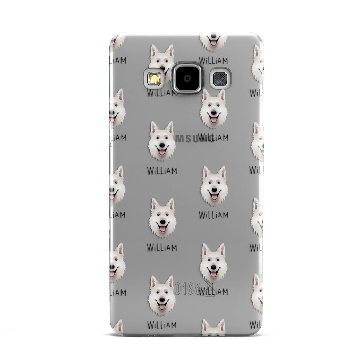 White Swiss Shepherd Dog Icon with Name Samsung Galaxy A5 Case
