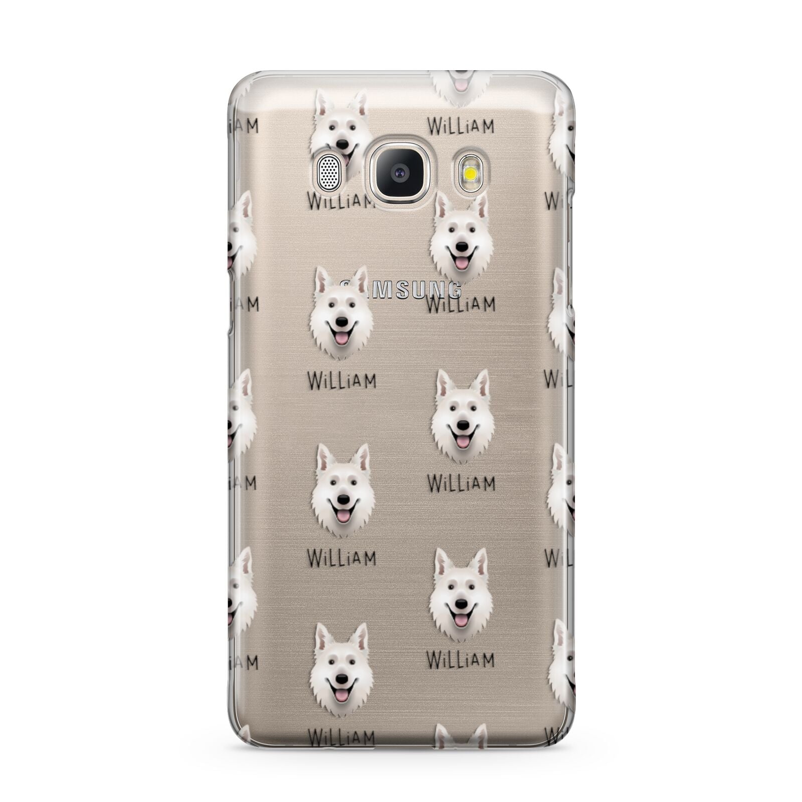 White Swiss Shepherd Dog Icon with Name Samsung Galaxy J5 2016 Case