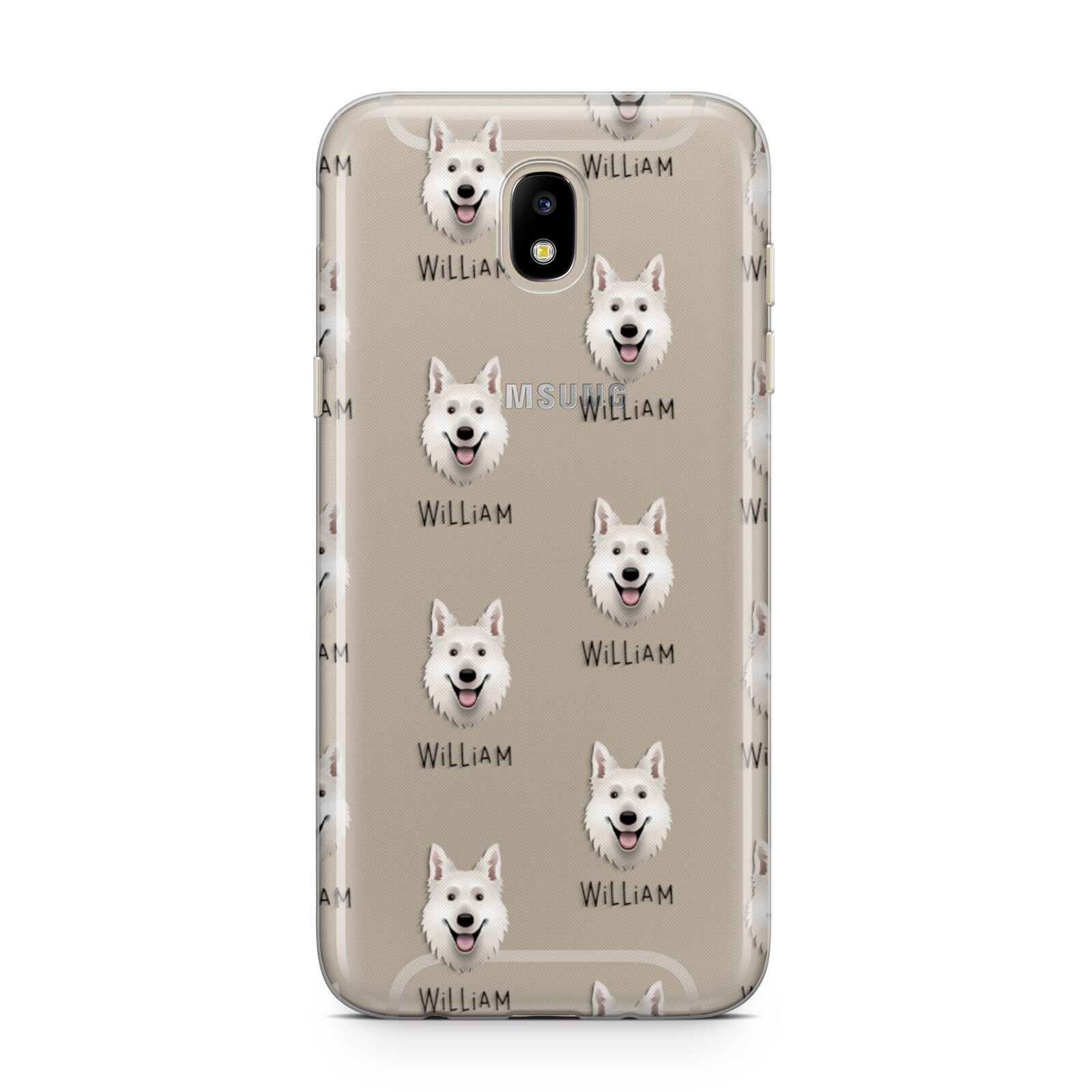White Swiss Shepherd Dog Icon with Name Samsung J5 2017 Case