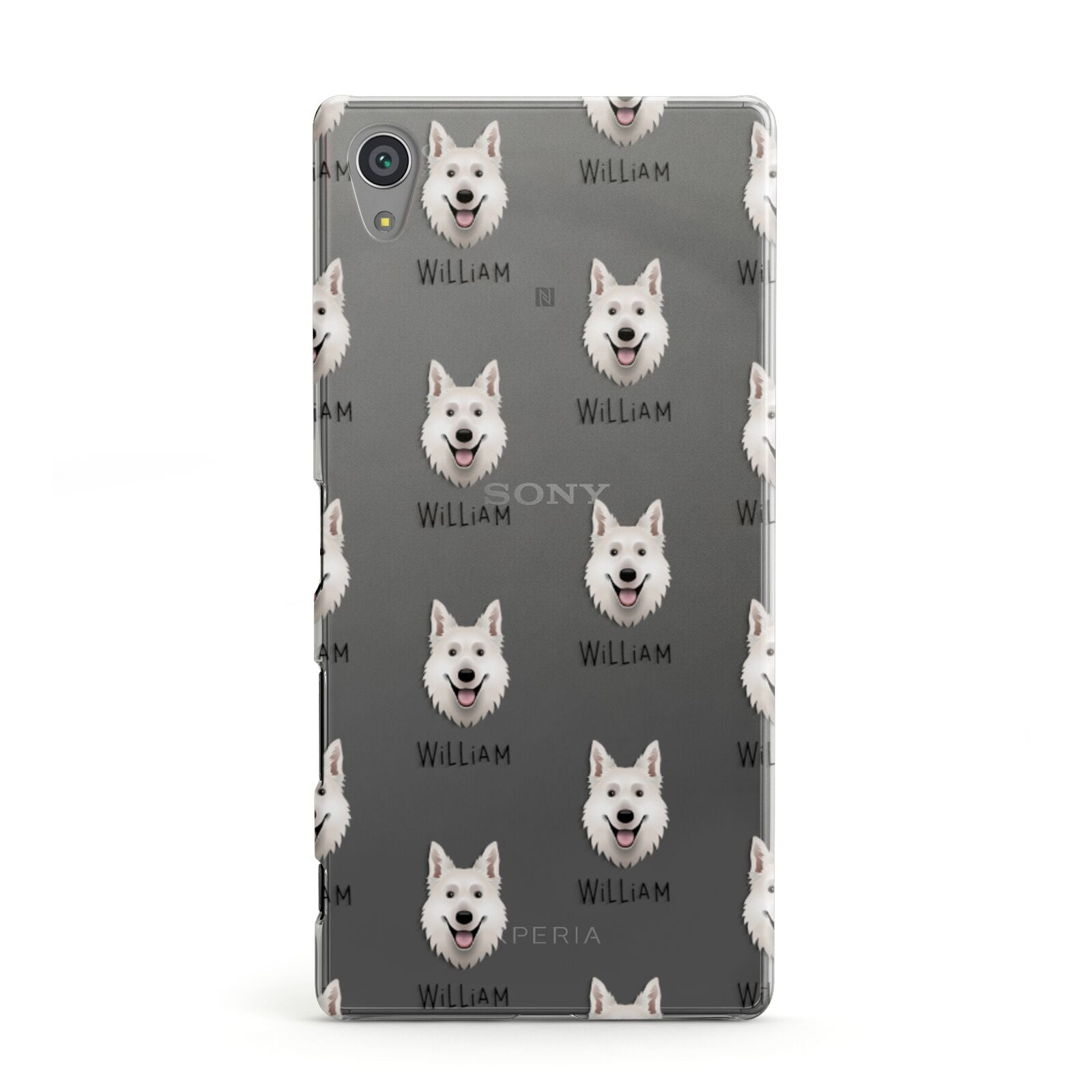 White Swiss Shepherd Dog Icon with Name Sony Xperia Case