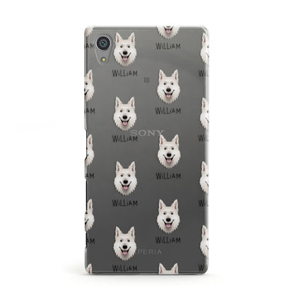 White Swiss Shepherd Dog Icon with Name Sony Xperia Case