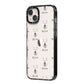 White Swiss Shepherd Dog Icon with Name iPhone 14 Plus Black Impact Case Side Angle on Silver phone