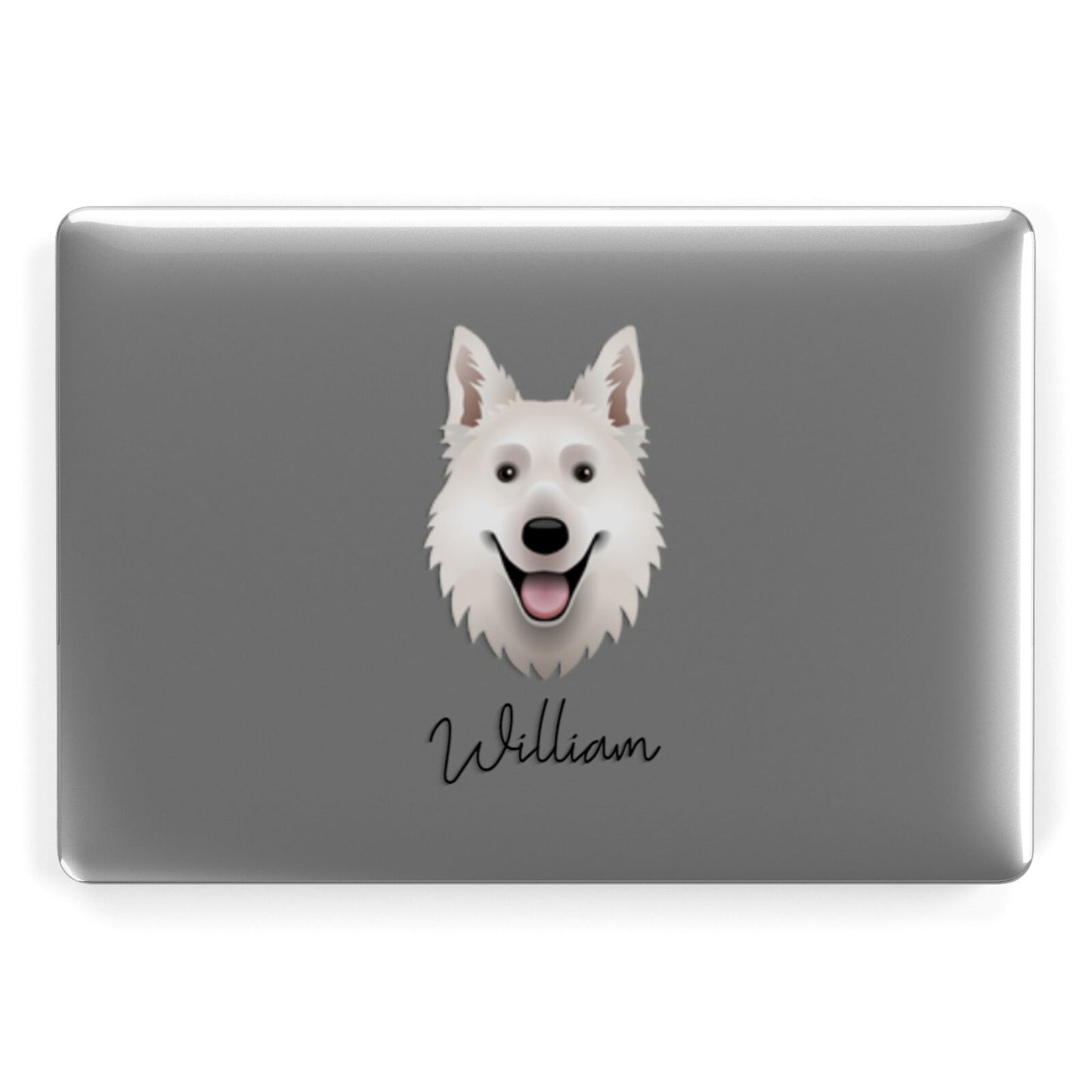 White Swiss Shepherd Dog Personalised Apple MacBook Case