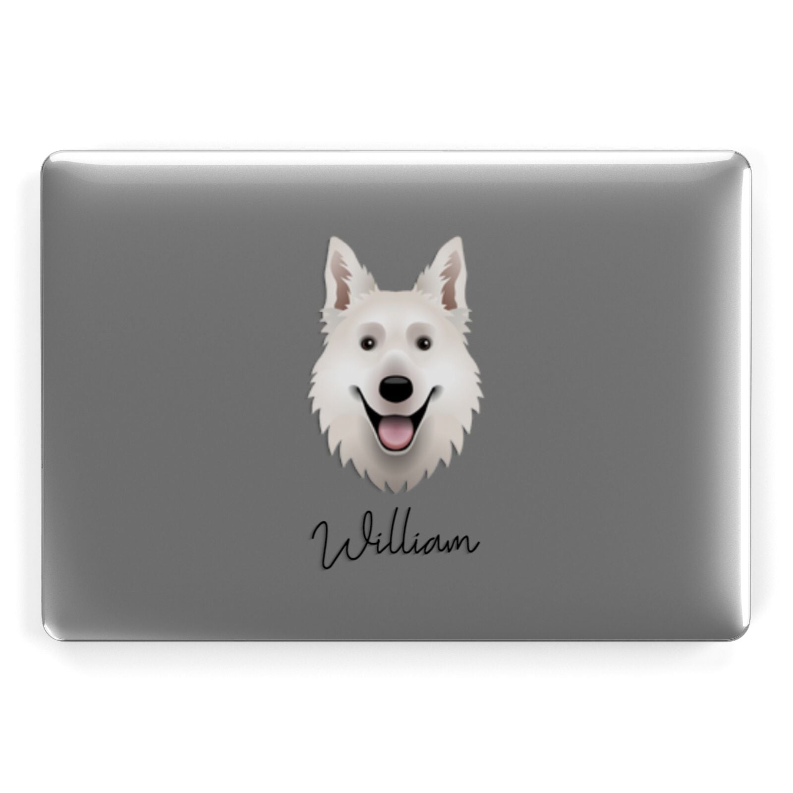 White Swiss Shepherd Dog Personalised Apple MacBook Case