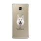 White Swiss Shepherd Dog Personalised Samsung Galaxy A3 2016 Case on gold phone