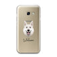White Swiss Shepherd Dog Personalised Samsung Galaxy A3 2017 Case on gold phone