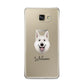 White Swiss Shepherd Dog Personalised Samsung Galaxy A9 2016 Case on gold phone