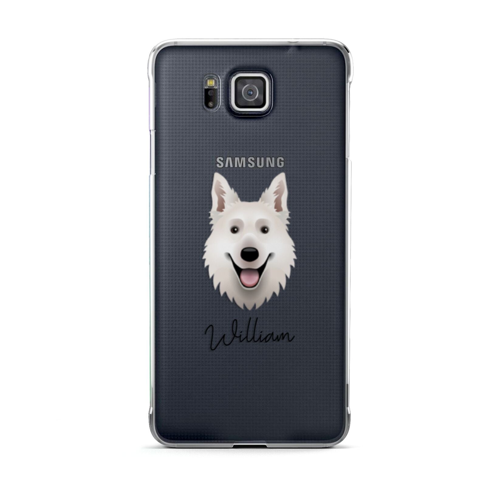White Swiss Shepherd Dog Personalised Samsung Galaxy Alpha Case