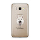 White Swiss Shepherd Dog Personalised Samsung Galaxy J7 2016 Case on gold phone