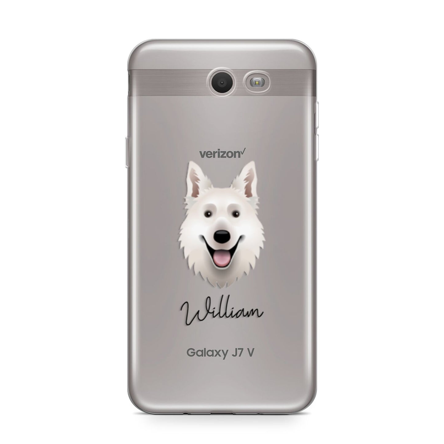 White Swiss Shepherd Dog Personalised Samsung Galaxy J7 2017 Case