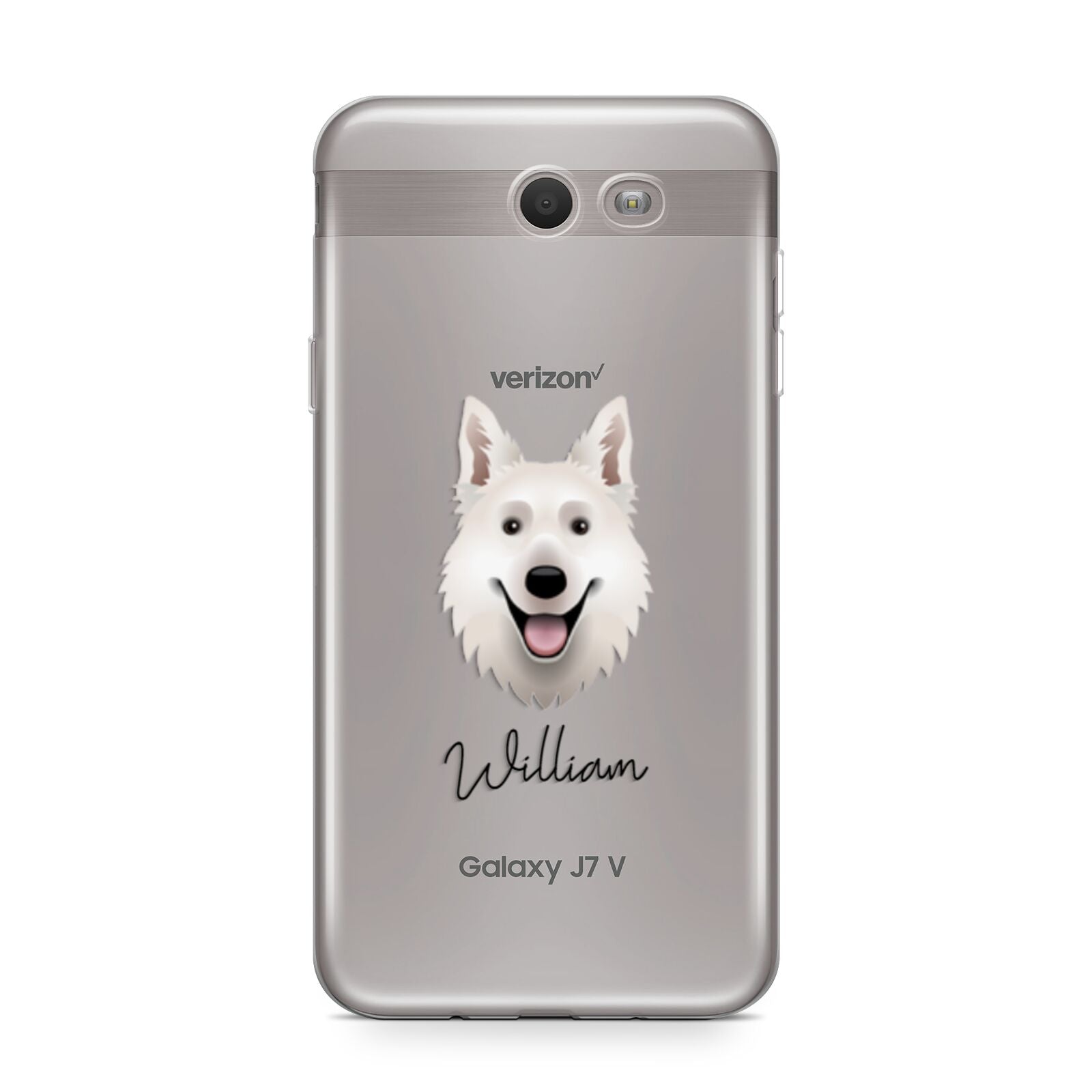 White Swiss Shepherd Dog Personalised Samsung Galaxy J7 2017 Case