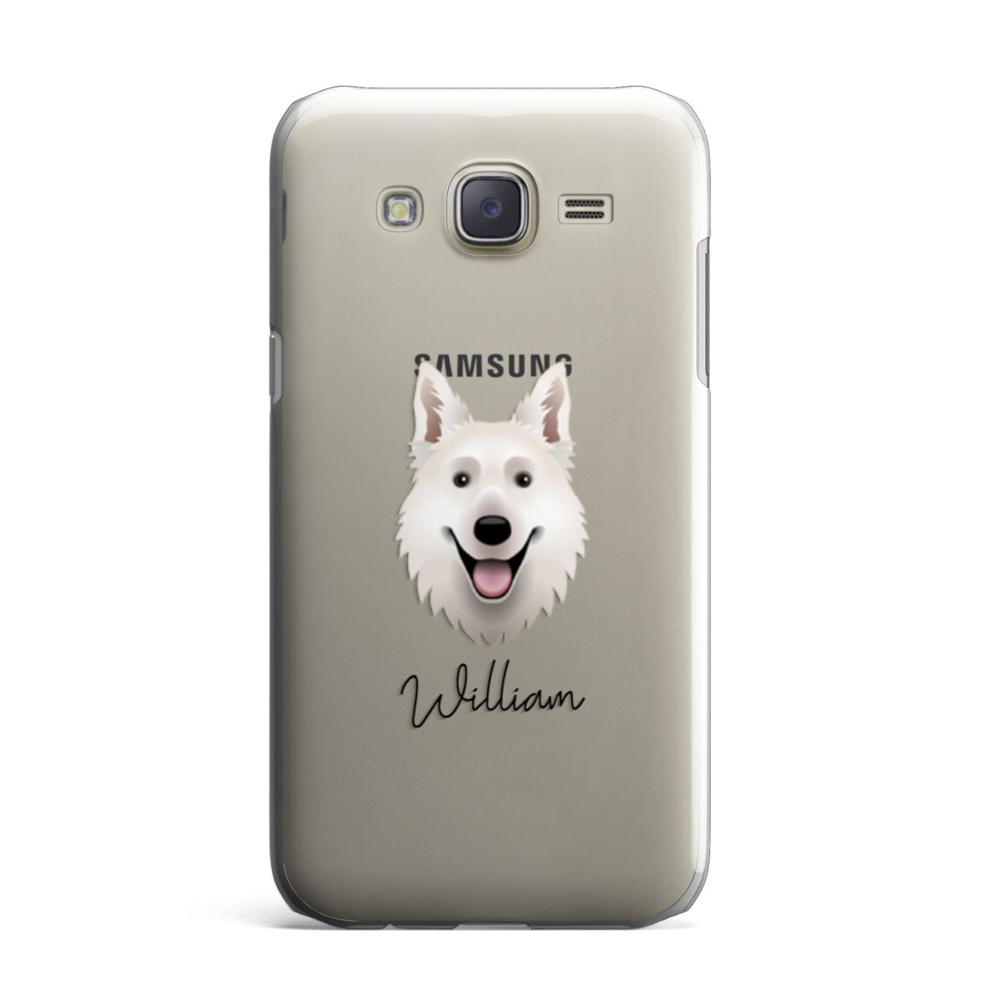 White Swiss Shepherd Dog Personalised Samsung Galaxy J7 Case