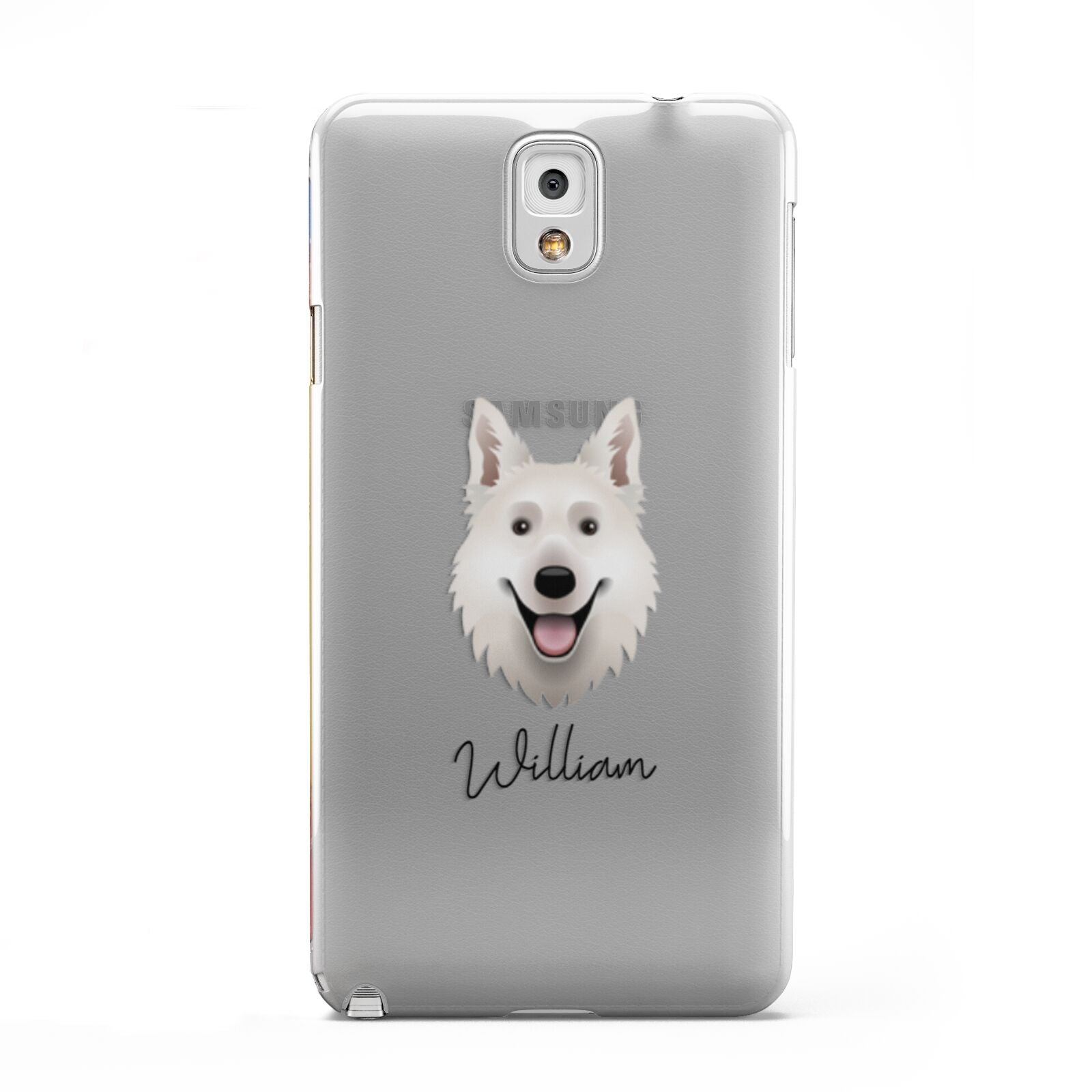 White Swiss Shepherd Dog Personalised Samsung Galaxy Note 3 Case