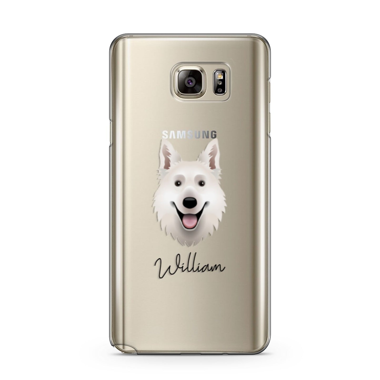 White Swiss Shepherd Dog Personalised Samsung Galaxy Note 5 Case