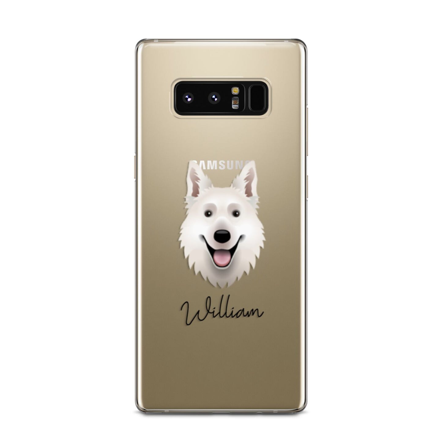 White Swiss Shepherd Dog Personalised Samsung Galaxy Note 8 Case