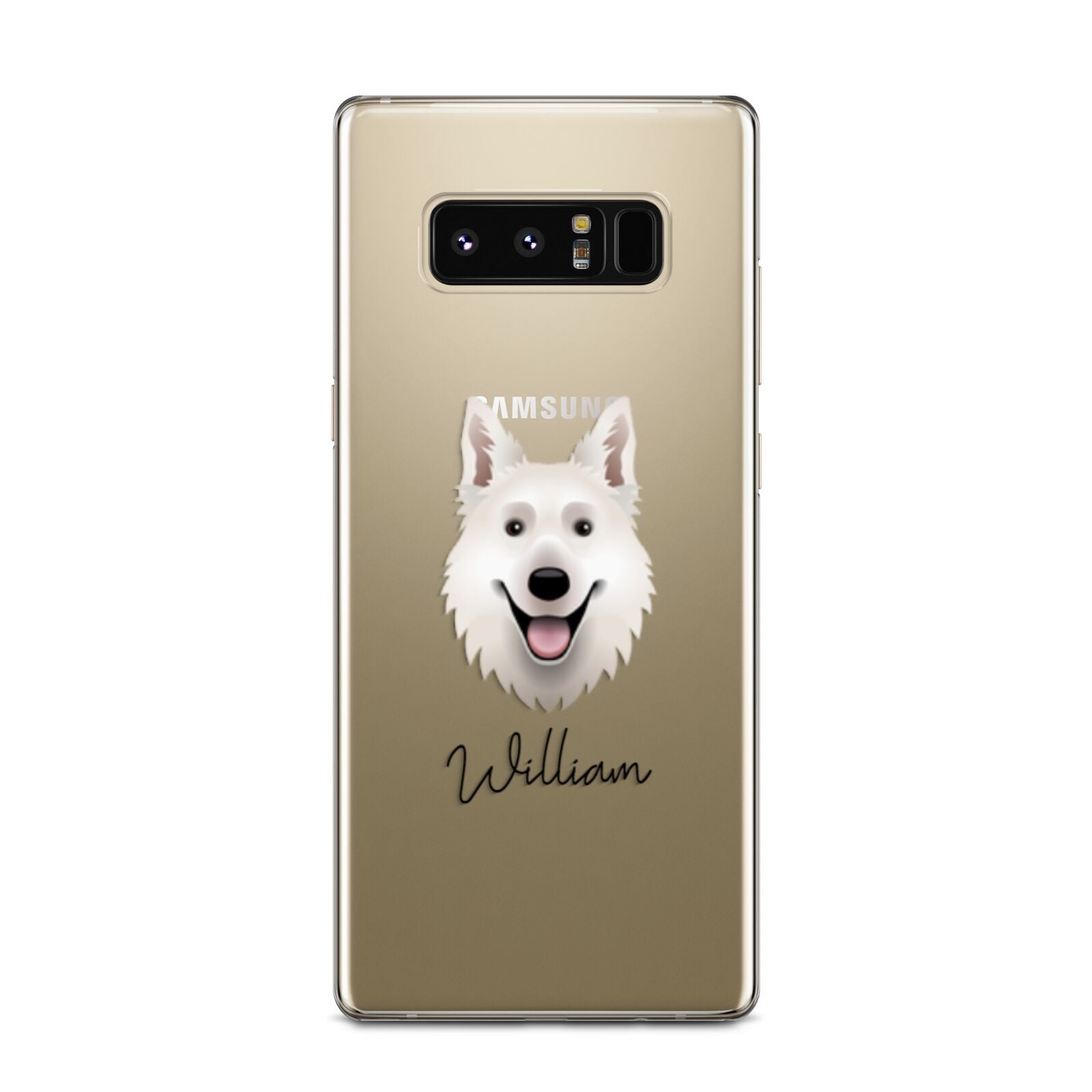 White Swiss Shepherd Dog Personalised Samsung Galaxy Note 8 Case