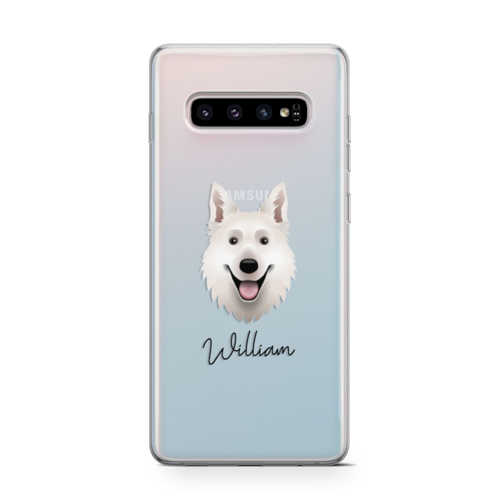 White Swiss Shepherd Dog Personalised Samsung Galaxy S10 Case
