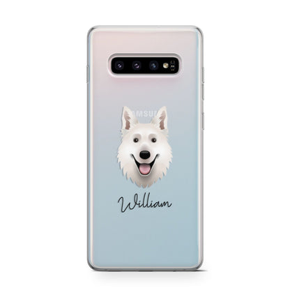 White Swiss Shepherd Dog Personalised Samsung Galaxy S10 Case
